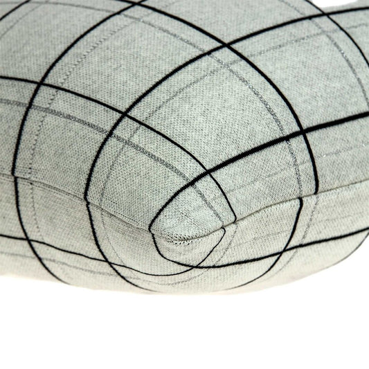 20" Gray Plaid Cotton Throw Pillow