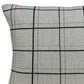 20" Gray Plaid Cotton Throw Pillow