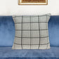20" Gray Plaid Cotton Throw Pillow