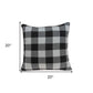 20" Gray Plaid Cotton Throw Pillow