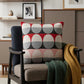 20" Gray Ivory And Red Geometric Cotton Throw Pillow