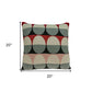 20" X 7" X 20" Transitional Gray And Red Pillow Cover With Poly Insert