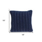 18" X 5" X 18" Transitional Blue Pillow Cover With Poly Insert