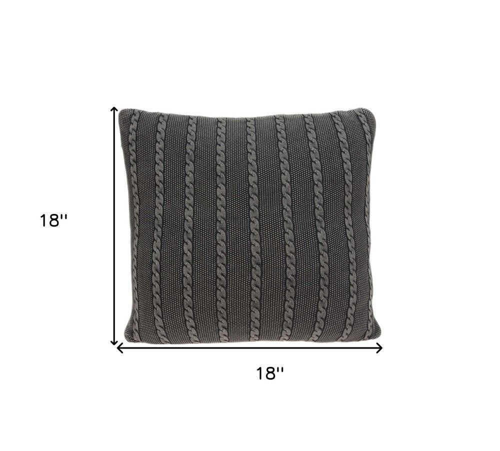 Charcoal Pillow Cover With Insert