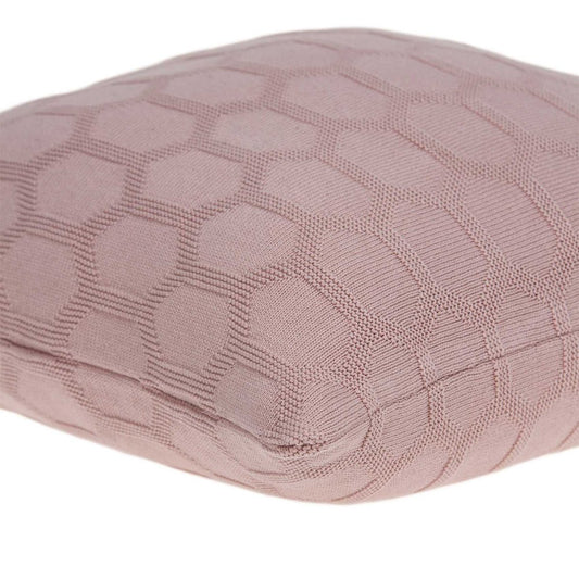20" Pink Honeycomb Cotton Throw Pillow