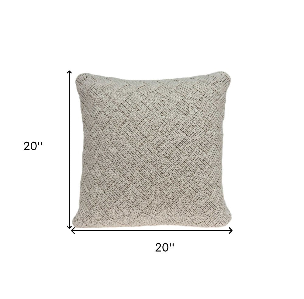20" X 7" X 20" Charming Transitional Beige Accent Pillow Cover With Poly Insert