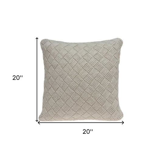 20" X 7" X 20" Charming Transitional Beige Accent Pillow Cover With Poly Insert