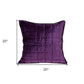 20" X 20" Purple Cotton Blend Zippered Pillow