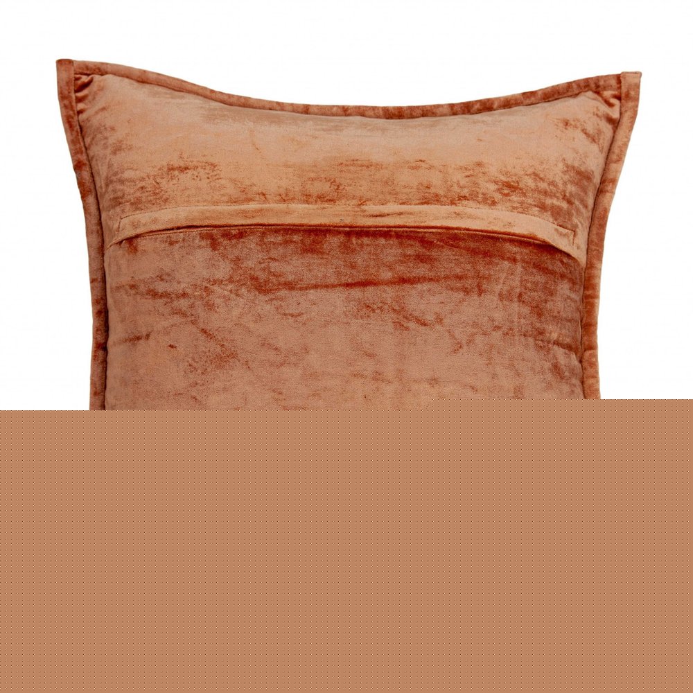 20" X 7" X 20" Transitional Orange Solid Quilted Pillow Cover With Poly Insert