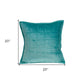 20" X 7" X 20" Transitional Aqua Solid Quilted Pillow Cover With Poly Insert