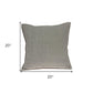 20" X 7" X 20" Transitional Gray Solid Quilted Pillow Cover With Poly Insert