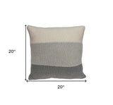 20" X 7" X 20" Transitional Tan Cotton Pillow Cover With Poly Insert