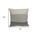 20" X 7" X 20" Transitional Tan Cotton Pillow Cover With Poly Insert