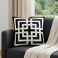 20" X 7" X 20" Transitional Black And White Pillow Cover With Poly Insert