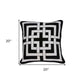 20" X 7" X 20" Transitional Black And White Pillow Cover With Poly Insert