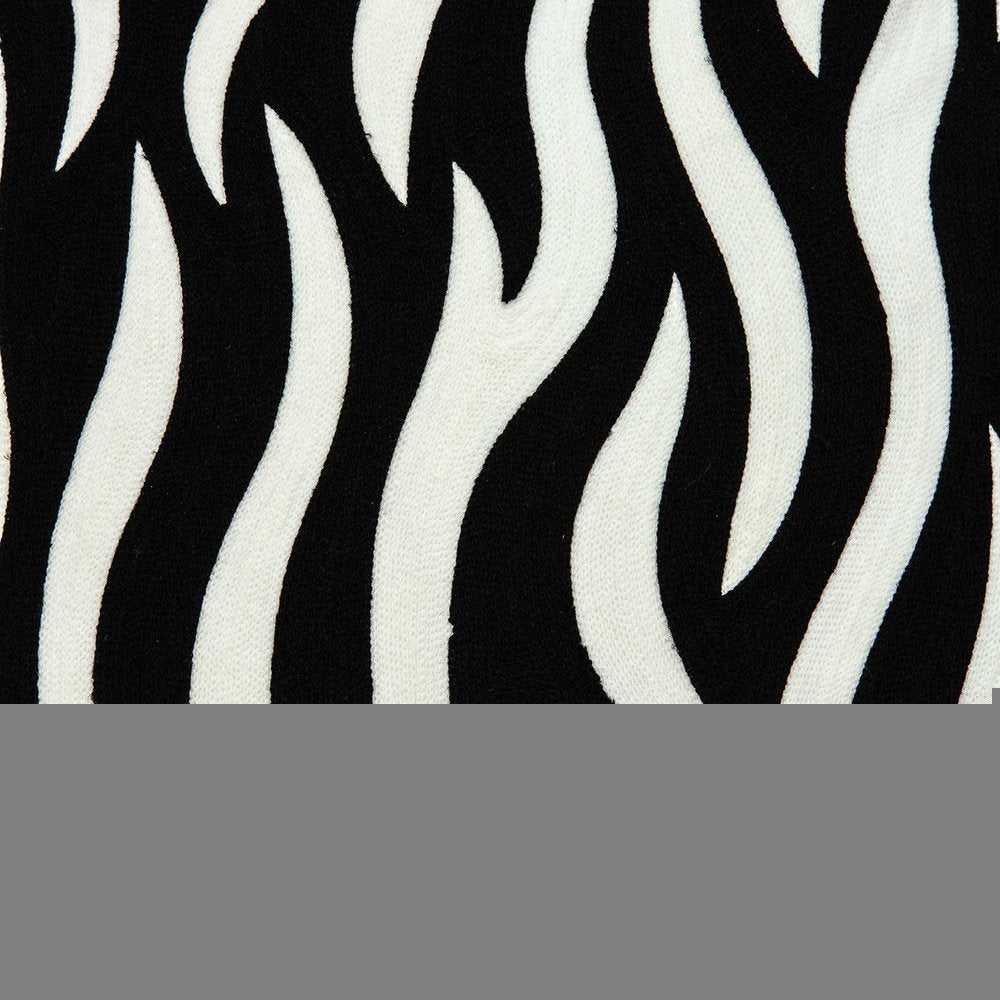 20" X 7" X 20" Transitional Black And White Zebra Pillow Cover With Poly Insert