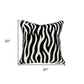 20" X 7" X 20" Transitional Black And White Zebra Pillow Cover With Poly Insert