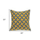 20" Gray and Orange Braided Cotton Throw Pillow
