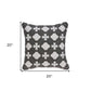20" X 7" X 20" Transitional Gray And White Pillow Cover With Poly Insert