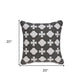 20" X 7" X 20" Transitional Gray And White Pillow Cover With Poly Insert