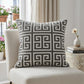 20" Gray and White Greek Key Cotton Throw Pillow