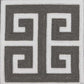 20" Gray and White Greek Key Cotton Throw Pillow