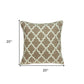 20" X 7" X 20" Transitional Beige And White Pillow Cover With Poly Insert