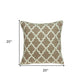 20" X 7" X 20" Transitional Beige And White Pillow Cover With Poly Insert
