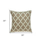 20" X 7" X 20" Transitional Beige And White Pillow Cover With Poly Insert