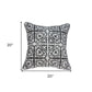 20" X 7" X 20" Traditional Gray And White Cotton Pillow Cover With Poly Insert
