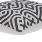 20" Gray And White Stencil Cotton Throw Pillow