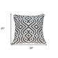 20" Gray And White Stencil Cotton Throw Pillow