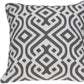 20" Gray And White Stencil Cotton Throw Pillow