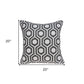 20" X 7" X 20" Cool Gray And White Pillow Cover With Poly Insert