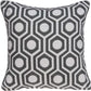 20" Gray And White Geometric Cotton Throw Pillow