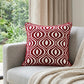 20" X 7" X 20" Transitional Red And White Pillow Cover With Poly Insert