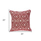 20" X 7" X 20" Transitional Red And White Pillow Cover With Poly Insert