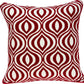 20" X 7" X 20" Transitional Red And White Pillow Cover With Poly Insert