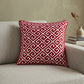 20" X 7" X 20" Transitional Red And White Cotton Pillow Cover With Poly Insert