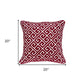 20" X 7" X 20" Transitional Red And White Cotton Pillow Cover With Poly Insert