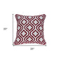 20" X 7" X 20" Transitional Red And White Accent Pillow Cover With Poly Insert