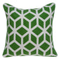 20" Green and White Throw Pillow
