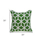 20" Green and White Throw Pillow