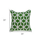 20" Green and White Throw Pillow