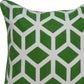 20" Green and White Throw Pillow