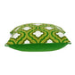 20" Green And White Quatrefoil Cotton Throw Pillow