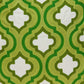 20" Green And White Quatrefoil Cotton Throw Pillow