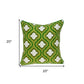 20" X 7" X 20" Cool Traditional Green And White Pillow Cover With Poly Insert