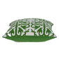 20" Green And White Stencil Cotton Throw Pillow