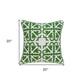 20" X 7" X 20" Traditional Green And White Accent Pillow Cover With Poly Insert